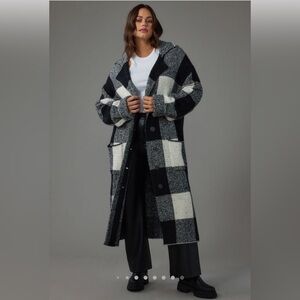 NWOT Anthro Pilcro Patterned Mackinaw Sweater Coat Jacket